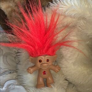 Vintage troll doll red hair with star jewel